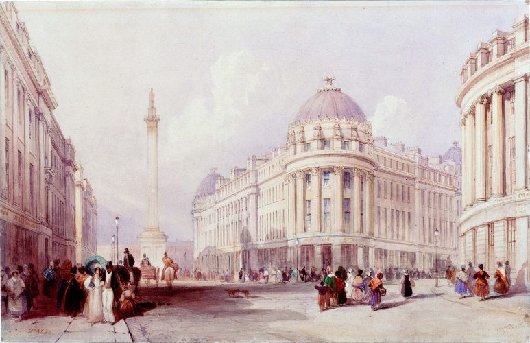 Thomas M. Richardson Senior. 'Grainger Street, Newcastle Upon Tyne' (1838). Image credit: Tyne & Wear Archives & Museums.