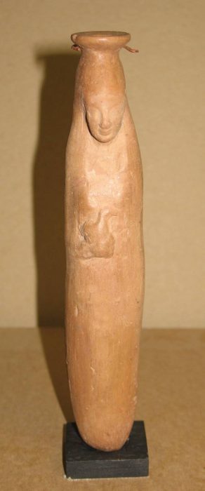 Greek, terracotta perfume bottle (alabastron) from 6th century BC. Image credit: Tyne and Wear Archives and Museums Collection